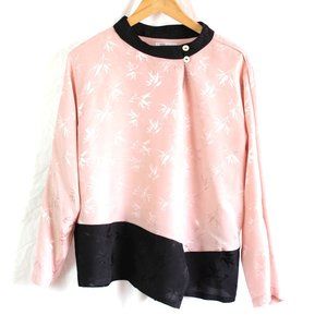 KUPU KUPU | pink and black asymmetrical blouse